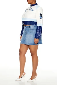 Plus Denim Mini Skirt