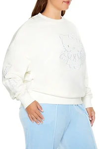 Plus Embroidered Hello Kitty Pullover