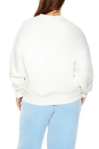 Plus Embroidered Hello Kitty Pullover