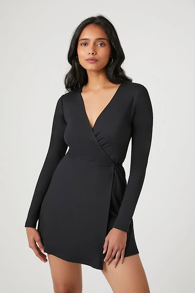 Contour Sculpt Wrap Mini Dress
