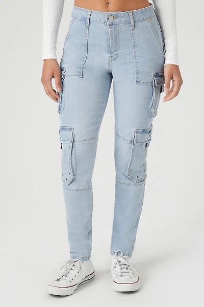 Grommet Cargo Skinny Jeans