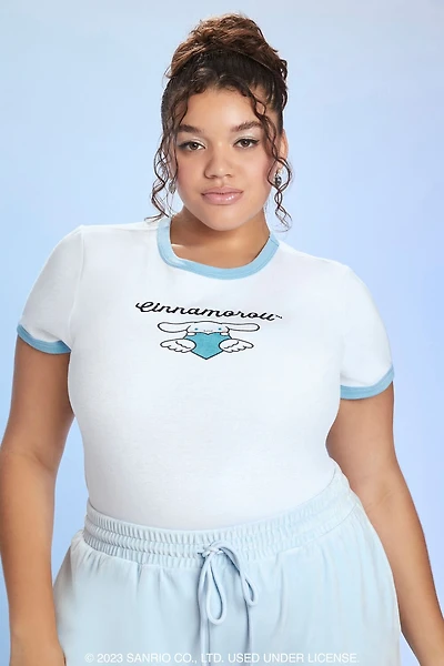 Plus Size Cinnamoroll Ringer Tee