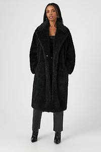 Faux Shearling Duster Coat
