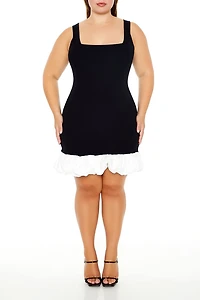 Plus Size Ruffle-Trim Sweater Dress