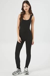 Ribbed Scoop-Neck Jumpsuit