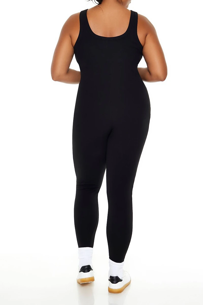 Plus Ribbed Knit Tank Jumpsuit