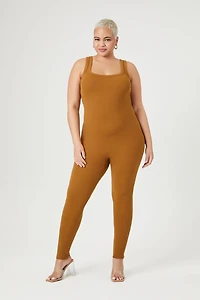 Plus Ribbed Knit Tank Jumpsuit