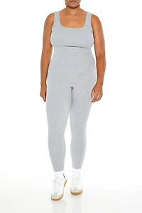 Plus Ribbed Knit Tank Jumpsuit