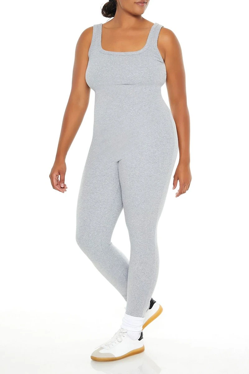 Plus Ribbed Knit Tank Jumpsuit