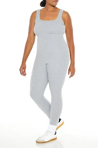Plus Ribbed Knit Tank Jumpsuit