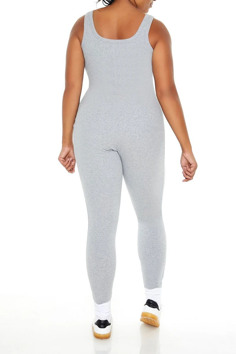 Plus Ribbed Knit Tank Jumpsuit