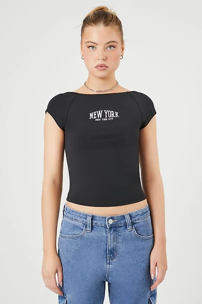 New York Graphic Crop Top