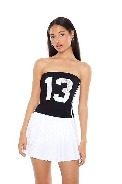 Ribbed Knit Metallic 13 Tube Top