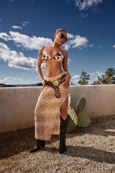 Striped Crochet Maxi Skirt