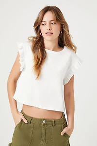 Butterfly-Sleeve Crop Top
