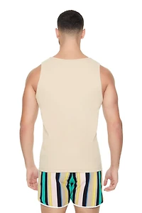 Striped Drawstring Short Inseam Swim Trunks