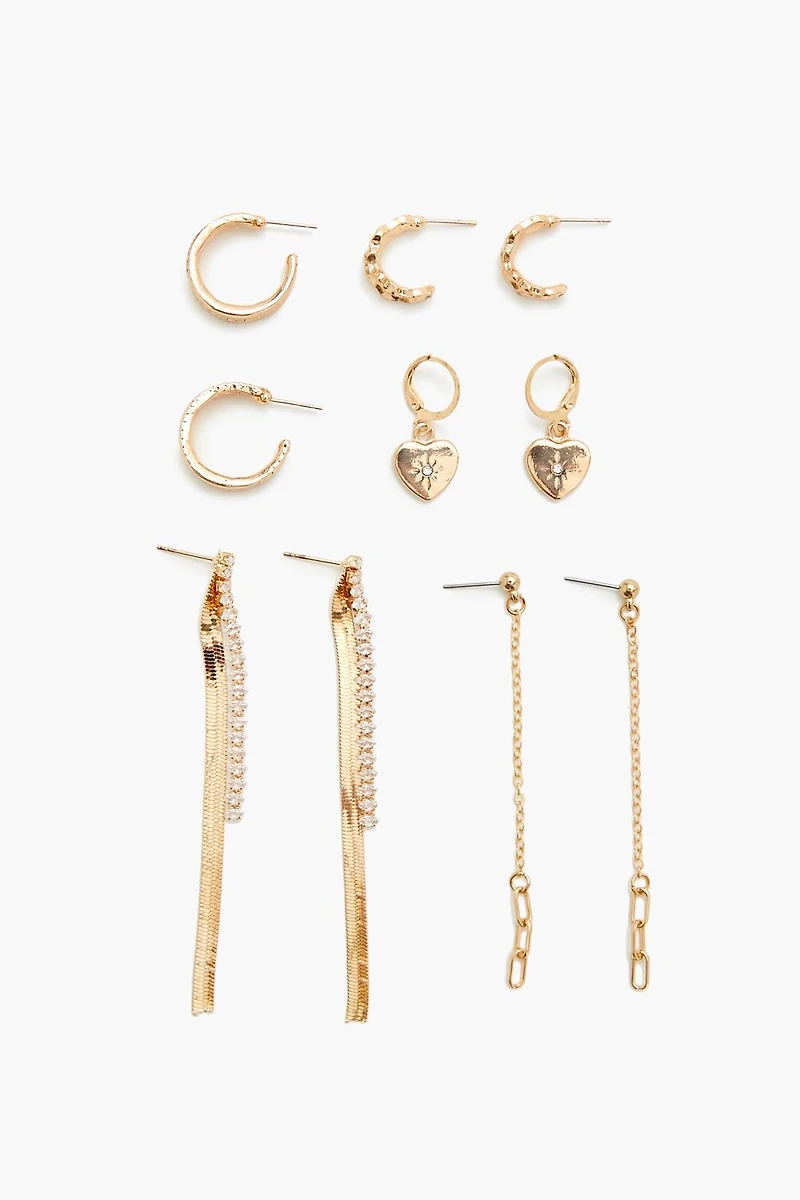 Hoop & Chain Drop Earring Set