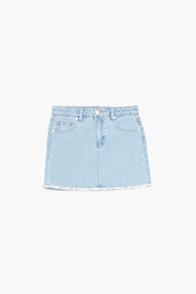 Girls Rhinestone Denim Skirt (Kids)