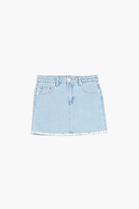 Girls Rhinestone Denim Skirt (Kids)