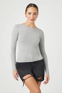 Seamless Ribbed Scoop-Back Top