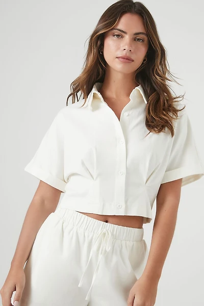 Cropped Button-Up Shirt