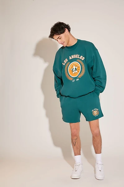 Embroidered Patch Los Angeles Graphic Shorts
