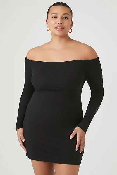 Plus Size Off-the-Shoulder Mini Dress