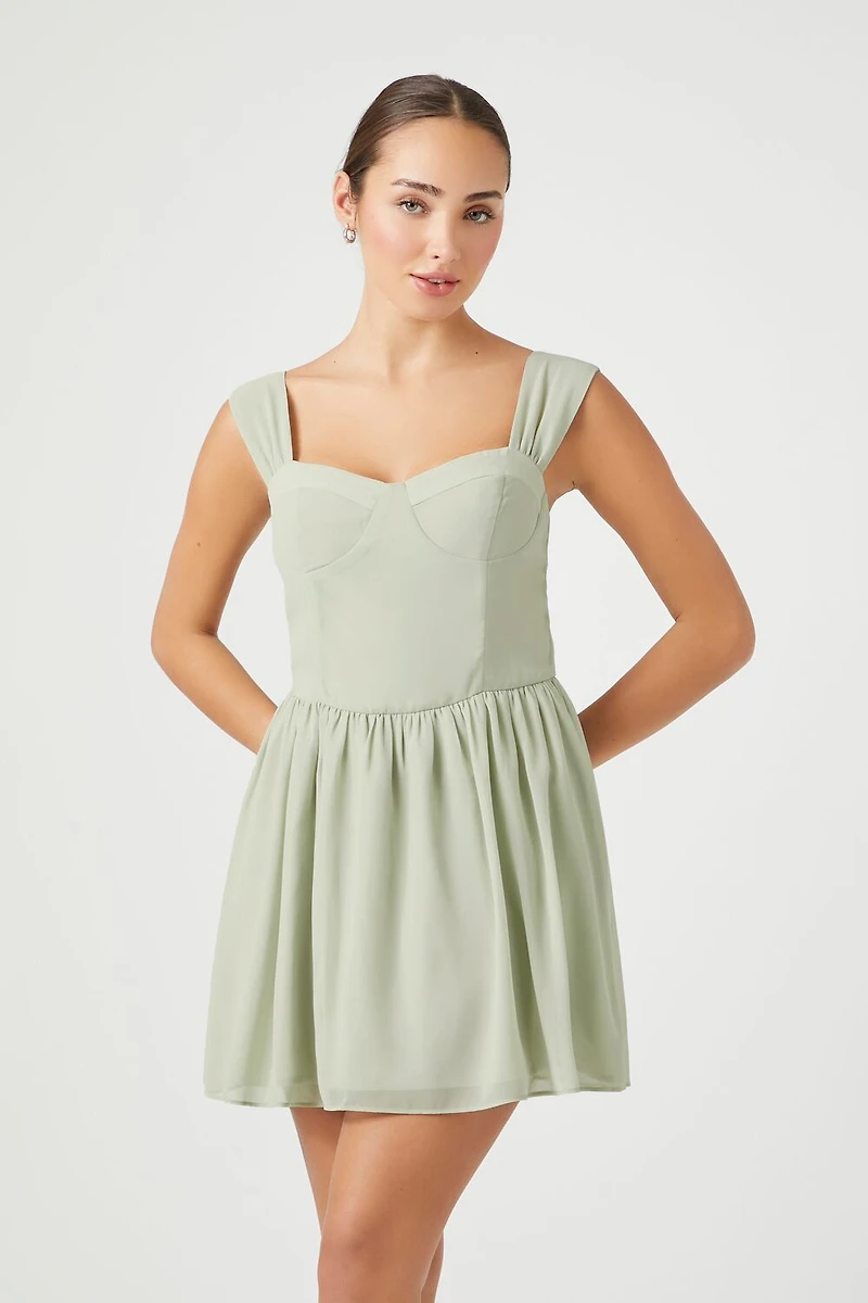 Chiffon Bustier Mini Dress