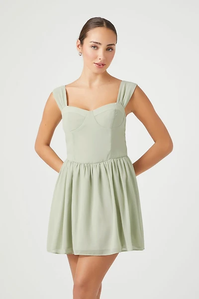 Chiffon Bustier Mini Dress