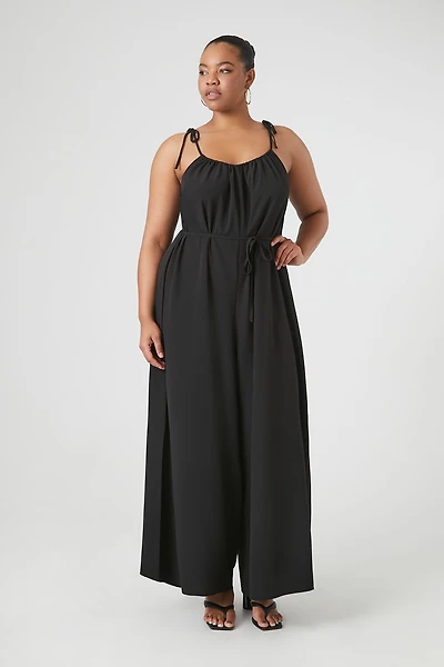 Plus Size Wide-Leg Cami Jumpsuit