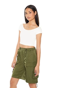 Cropped Boat-Neck Tee