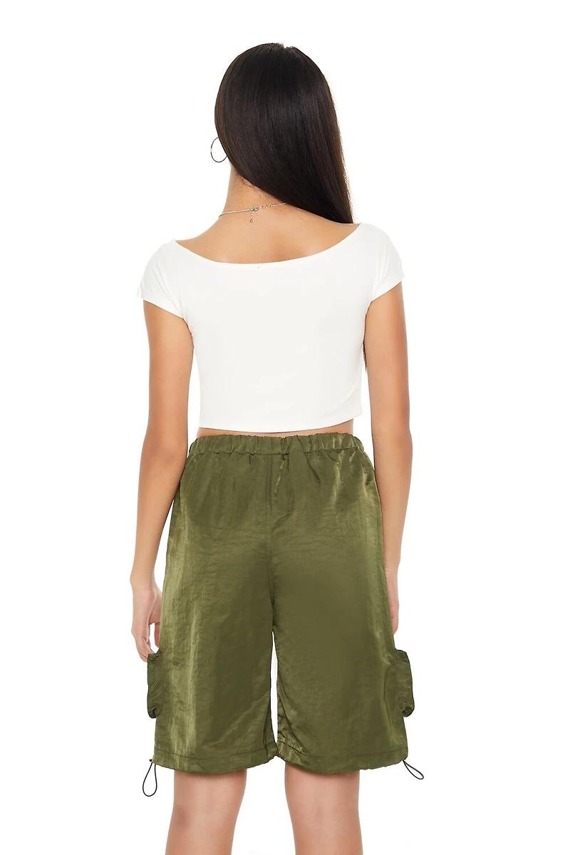 Cropped Boat-Neck Tee
