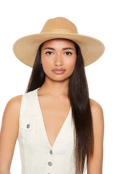 Braided-Trim Straw Fedora