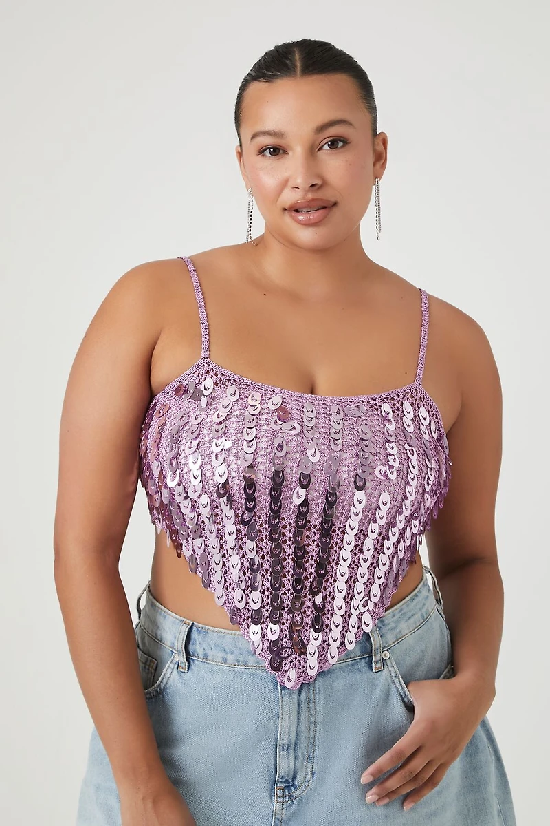 Plus Size Sequin Sweater-Knit Cami