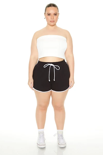 Plus Size French Terry Ringer Shorts