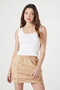 Ruched Drawstring Mini Skirt