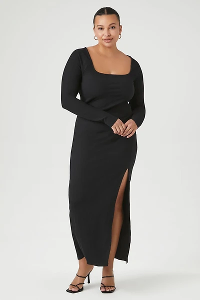 Plus Size Ribbed Bodycon Maxi Dress