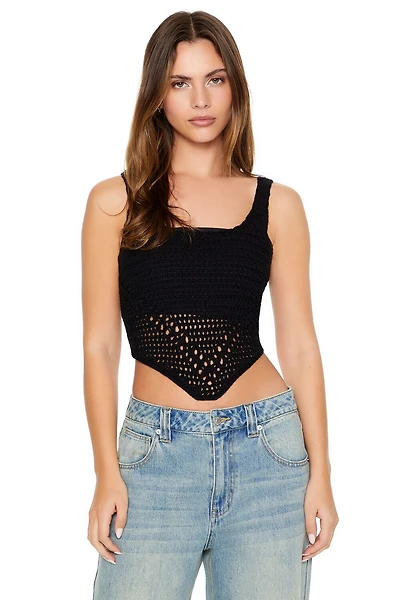 Cropped Crochet Tank Top
