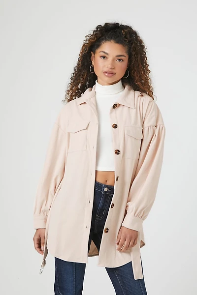 Belted Corduroy Shacket