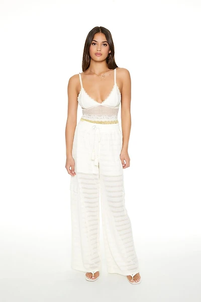 Crochet Striped Cargo Pants