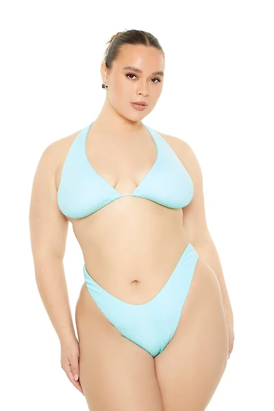 Plus Size Seamless High-Leg Bikini Bottoms