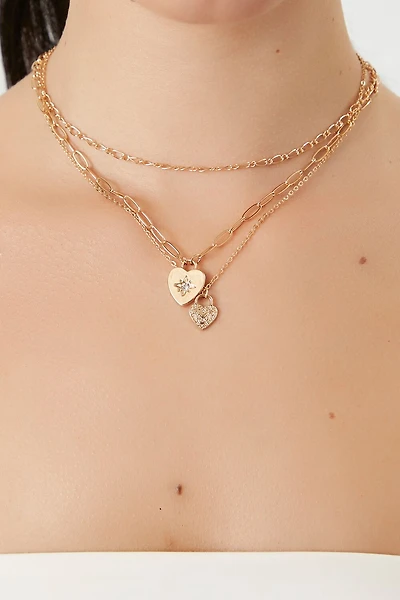 Layered Heart Pendant Necklace