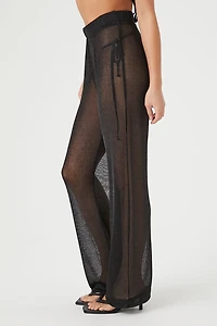 Sheer High-Rise Straight Pants