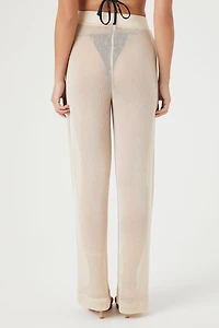 Sheer High-Rise Straight Pants