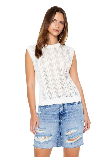 Sweater-Knit Sleeveless Top