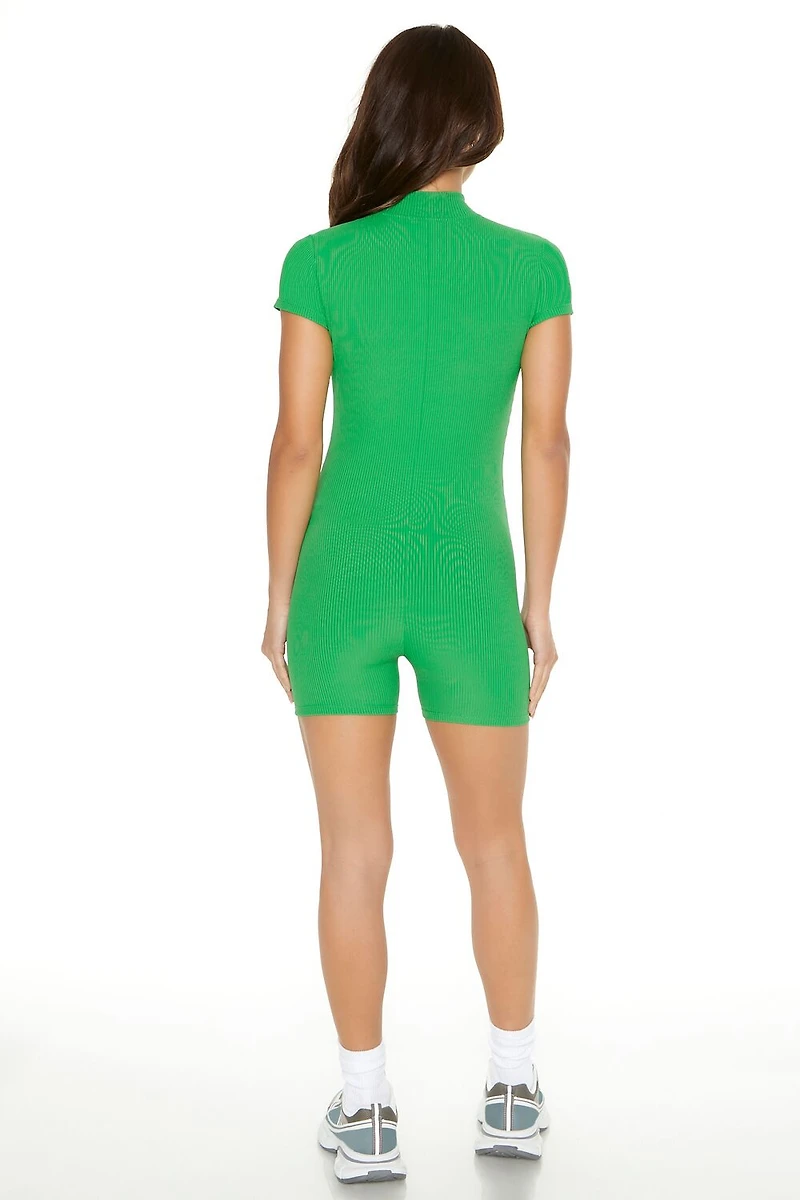 Active Half-Zip Mock Neck Romper