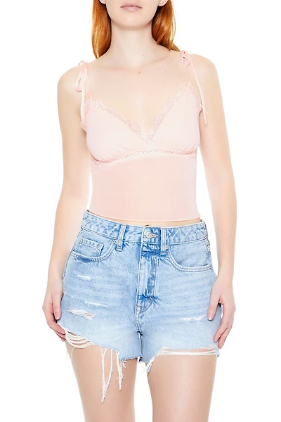 Mesh & Lace Tie-Strap Cami