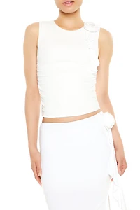 Rosette Ruffle-Trim Tank Top