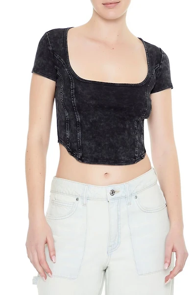 Mineral Wash Cropped Tee