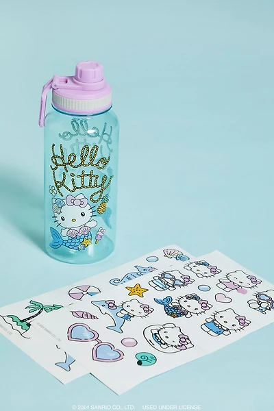 Hello Kitty Mermaid Water Bottle & Sticker Set